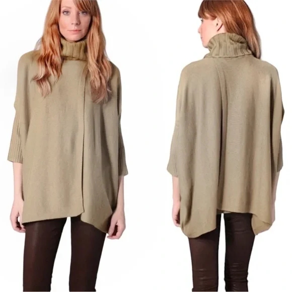 Diane Von Furstenberg Ahiga Turtleneck Poncho Sweater